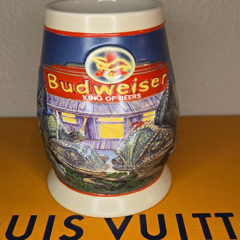 1998 Louie & Frank Budweiser Stein with Red and Blue Accents‎